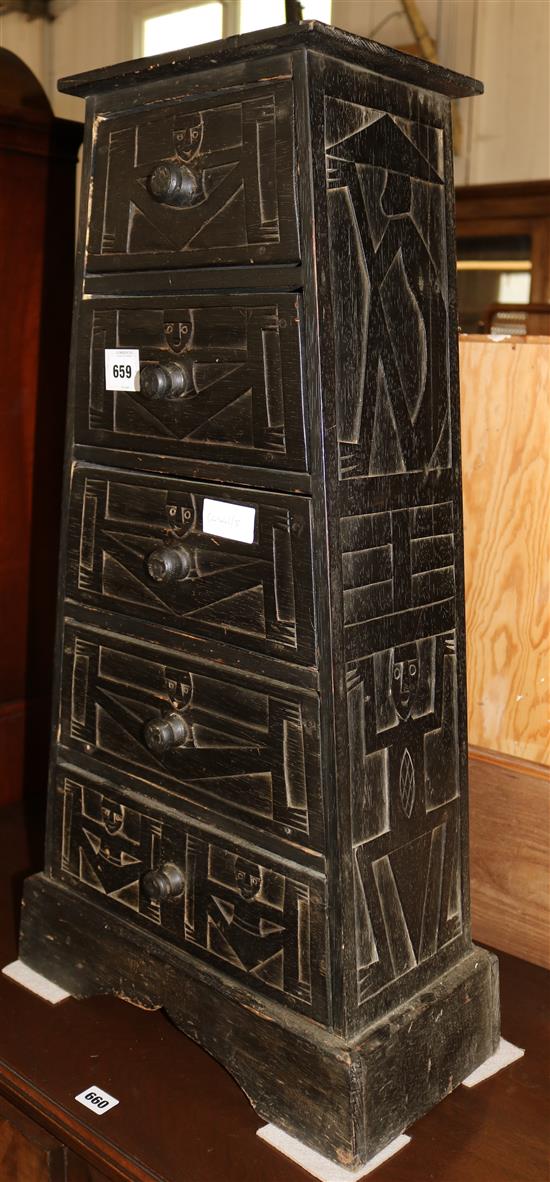 5 drawer pyramid chest(-)
